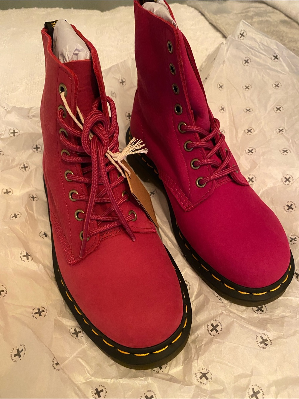Dr Martens fuchsia pink nubuck boots